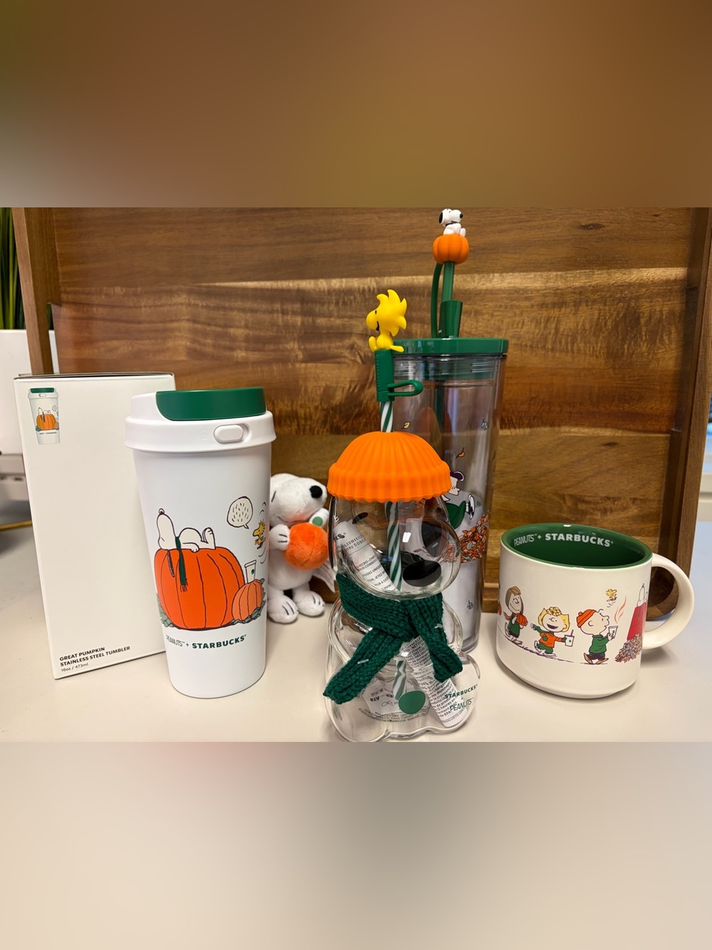 Peanuts + Starbucks Snoopy Cups & Charm